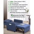 thumbnail image 4 of BIGSYY Canapé-Lit Pliant 3-en-1 Réglable pour Adultes, Fauteuil-Lit Moderne en Lin avec Lit Escamotable (Lin, Bleu Denim), 4 of 7