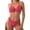 Hot Pink, variant on Jacenvly 2024 Bikini Swimsuits for Women Comfortable Women Deep V-Wave Swimsuit Split Swimsuit Multicolor Fashion Beach Dresses for Women Casual Summer Brown