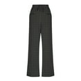 thumbnail image 6 of Posijego Womens Plaid Linen Pants Elastic Mid Waist Drawstring Wide Leg Pants Lounge Pants with Pockets, 6 of 8