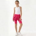 thumbnail image 7 of Tdoqot Girls Yoga Shorts with Skirt- Soft Cotton Summer High Waist Ruffle Kids Dance Shorts Hot Pink Size 6-14, 7 of 7