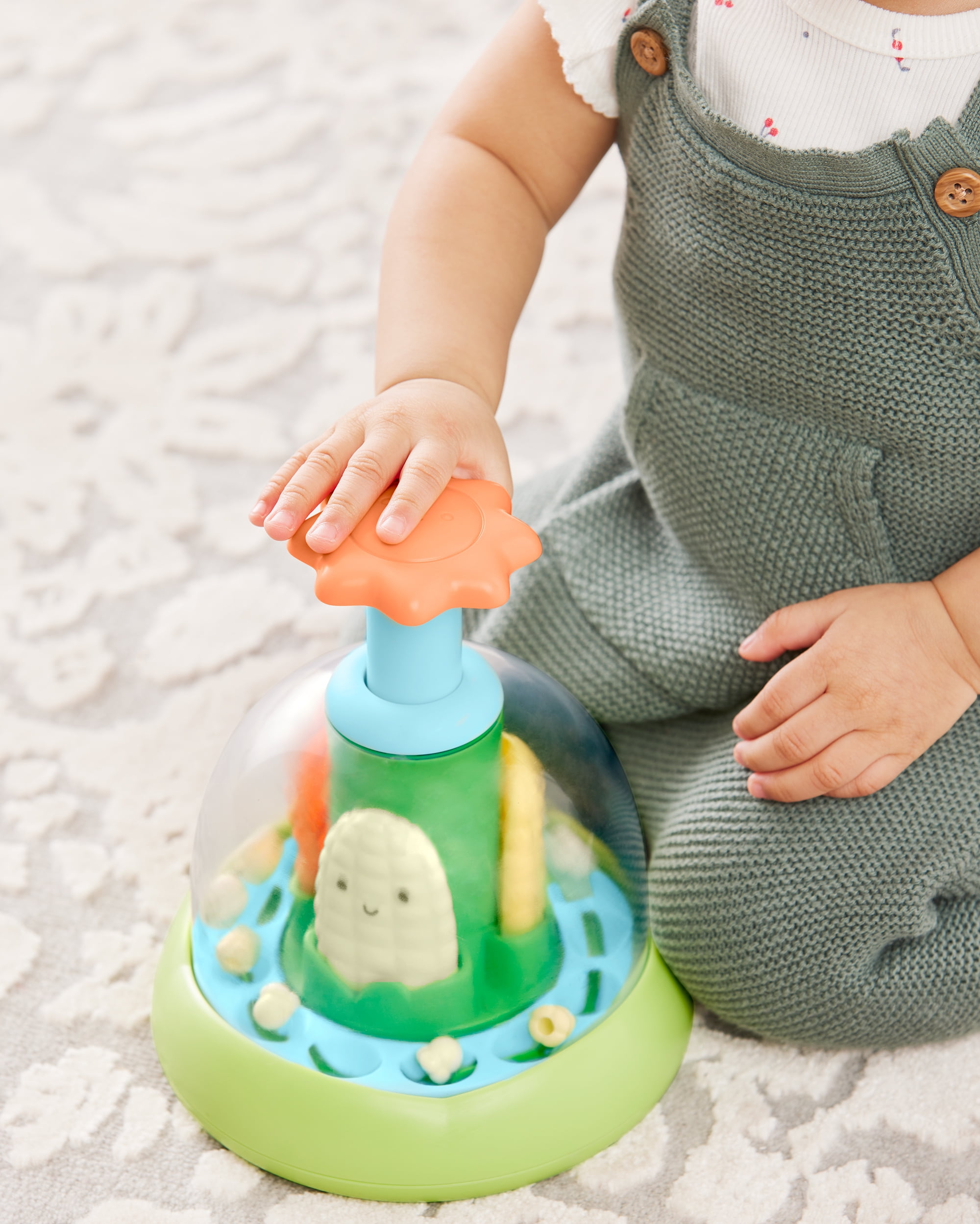Skip Hop Farmstand Push & Spin Baby Toy, Corn