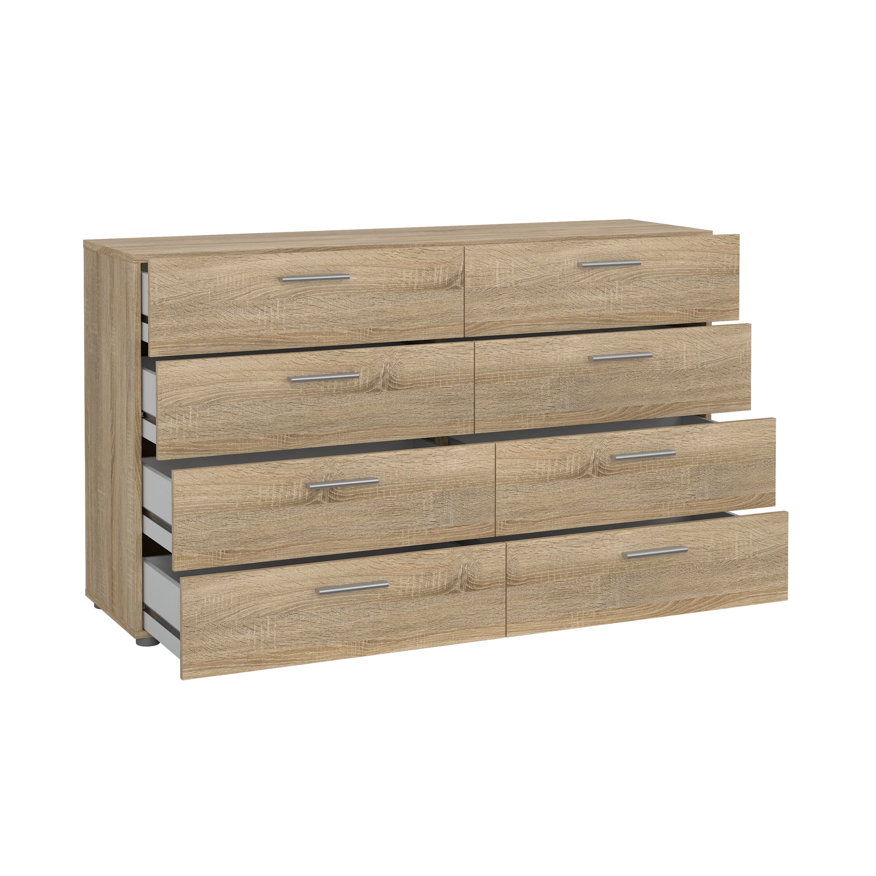 Tvilum Loft 8 Drawer Double Dresser for Adults, Oak Structure
