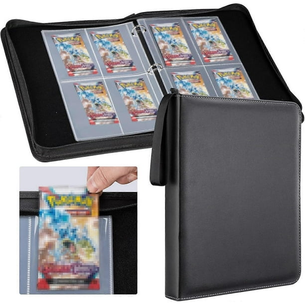 Booster Pack Binder, Holds 48 Booster Packs, 4-Pocket Booster Pack Holder with 12 Sleeves, Display Protector