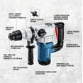 thumbnail image 2 of Restored DongCheng 1-1/8 Inch SDS-Plus Rotary Hammer with 9.2A Motor, 3.6J Impact Energy, 5,000 BPM for Concrete & Demolition, Includes 3 Drill Bits, 2 Chisels, Case (Refurbished), 2 of 9