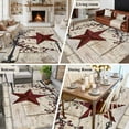 thumbnail image 5 of Area Rug for Living Room, Texas Star Vintage Non-Slip Indoor Ex Large Carpet for Bedroom/Dining Room, Red Retro Berry Beige Wooden Washable Low-Profile Rectangle Floor Runner Rugs - 8 x 10 Ft, 5 of 8