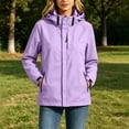 thumbnail image 2 of FRSASU Women's Rain Jacket Plus Size Waterproof Windbreaker Adjustable Lightweight Rain Coats Outdoor RainCoats with Pockets Purple, 2 of 9