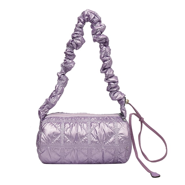 Bolsos Mujer Bolsos Cruzados Acolchados Casuales Bolso Hombro en Forma Barril (púrpura)