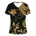 thumbnail image 5 of JTZGDY Vintage Floral Print Summer Tops for Women Casual Short Sleeve Oversized V Neck Graphic T-Shirts Loose Fit Comfy Beach Vacation Tunic Tees Shirt Blouse Black#01 XL, 5 of 6