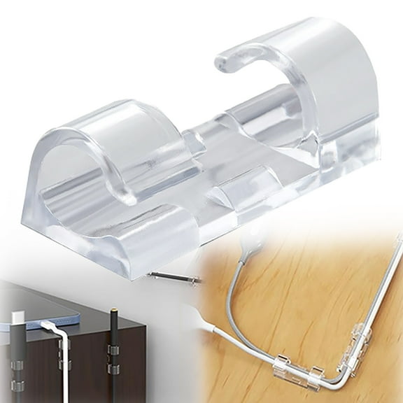 Clearance Sale!Self Adhesive Cable Clips Organizer Drop Wire Holder Management Max Fitting Cable Diameter 0.27 Inch Pack Of 20 Transparent,Clear Fixed Clip