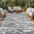 thumbnail image 2 of Black White Lines Outdoor Rug for Patio/Deck/Porch, Non-Slip Large Area Rug 5 x 8 Ft, Retro Stripes Texture Minimalist Art Indoor Outdoor Rugs Washable Area Rugs, Reversible Camping Rug Carpet Runner, 2 of 8