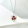 thumbnail image 4 of Gem Stone King 925 Silver and 10K Yellow Gold Red Garnet and White Lab Grown Diamond Pendant Necklace for Women | 1.72 Cttw | Gemstone January Birthstone | Oval 6X4MM | With 18 inch Chain, 4 of 4
