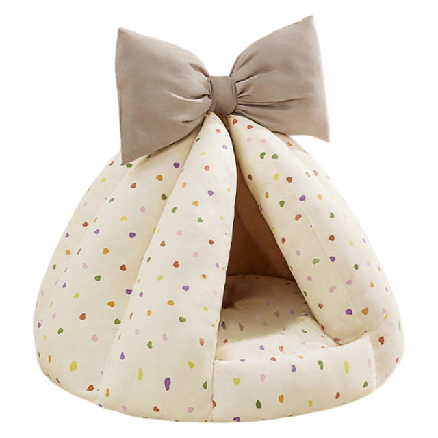 Cama para hámster, ropa de cama para animales pequeños, linda cabaña, acogedora decoración para el hogar, escondite cálido y portátil Beige 50x37cm