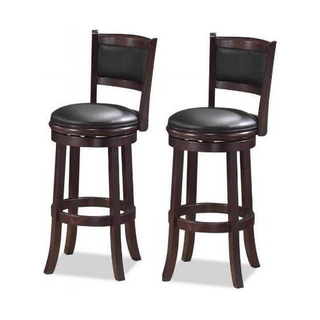 Tabouret de Bar Pivotant 29 Pouces en Cappuccino - Ensemble de 2