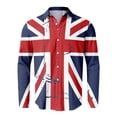 thumbnail image 5 of CONZONE Mens Buttons Down Shirts Long Sleeve Shirts for Men Trendy British Flag Graphic Lapel Soft Lightweight Tops, 5 of 7