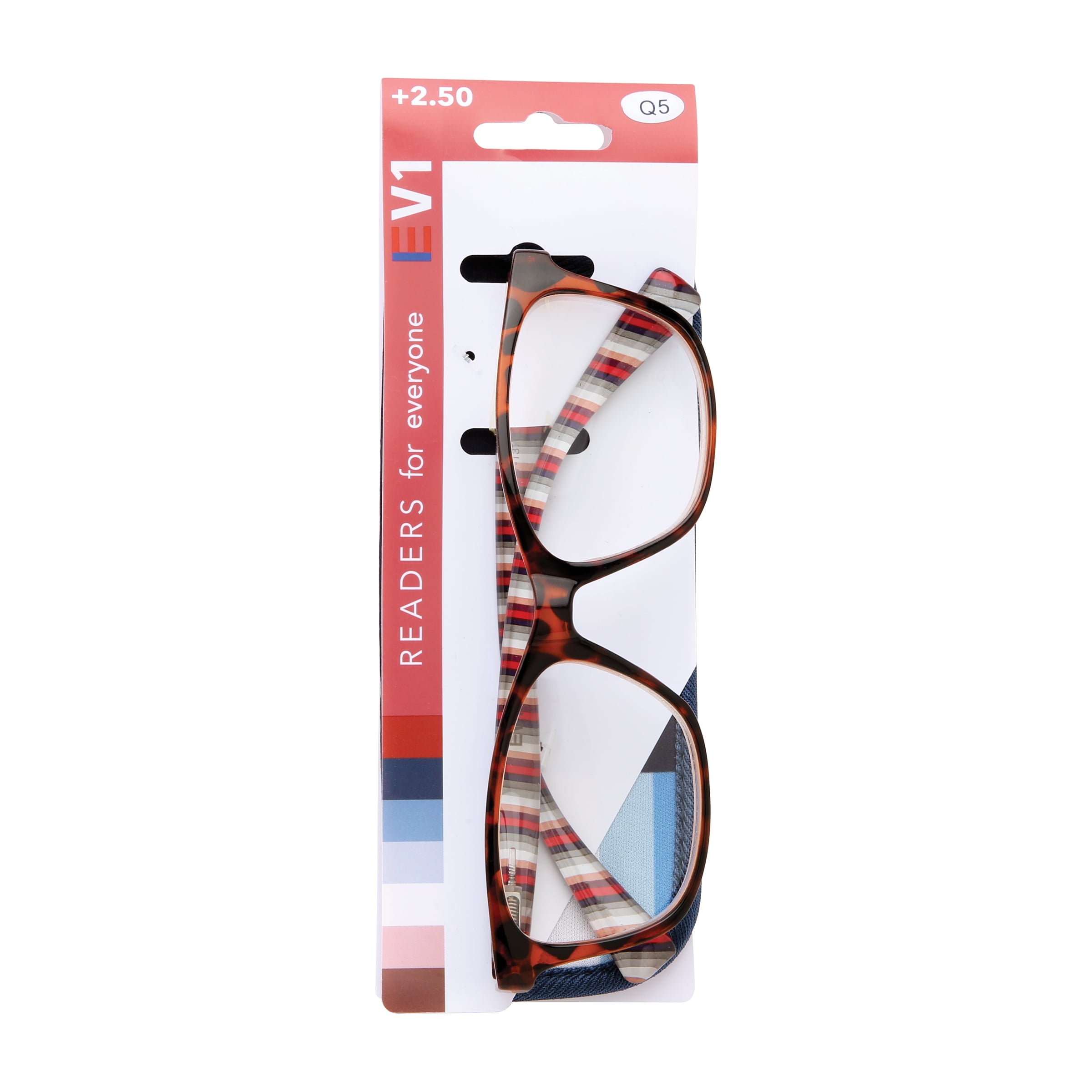 (2 pack) EV1 Sawyer Tortoise +2.50 Reading Glasses with Case