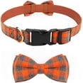 thumbnail image 2 of Plaid Bow Tie Dog Collar Unique Lock Buckle Soft Comfortable, Adjustable Comfy Bowtie for Small Medium Large Dogs Cats Pets Cute Bowtie Detachable, 2 of 6