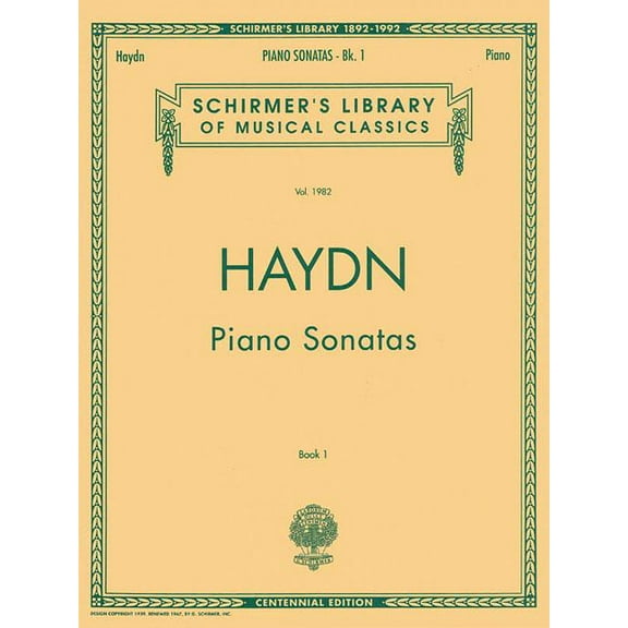 Schirmer's Library of Musical Classics Piano Sonatas - Book 1: Schirmer Library of Classics Volume 1982 Piano Solo, Book 1982, (Paperback)