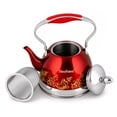 thumbnail image 4 of HausRoland Stainless Steel Stovetop Kettle with Ergonomic Handle 0.74 Qt (0.7 L) Tea Kettle for Stove Top, Red, 4 of 7