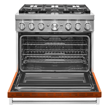 KitchenAid - 5.1 Cu. Ft. Freestanding Dual Fuel True Convection Range with Self-Cleaning - Scorched orange
