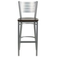 thumbnail image 6 of Flash Furniture HERCULES Series Silver Slat Back Metal Restaurant Barstool - Walnut Wood Seat, 6 of 7