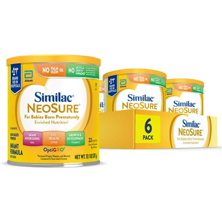 Similac NeoSure Premature Post-Discharge Powder Baby Formula, 13.1-oz Can, Pack of 6