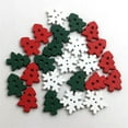 thumbnail image 4 of dianhelloya 50Pcs Wooden Xmas Tree Snowflake Buttons 2 Holes DIY Sewing Buckle Ornament, 4 of 8