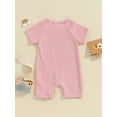 thumbnail image 5 of FEORJGP Toddler Girls Boys Summer Waffle Romper Newborn Baby Short Sleeve Jumpsuits Shorts Solid Color Crew Neck Bodysuits Infant Loose Casual Basic Clothes, 5 of 9