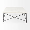 thumbnail image 3 of White Marble Criss Cross Base Coffee Table, 3 of 9
