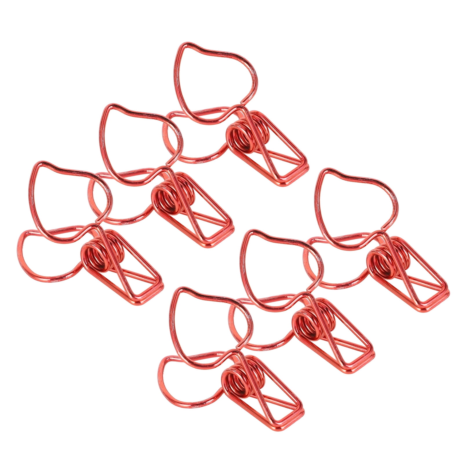 M Buder 100pcs Binder Clips Cute Cartoon Peach Shape Metal Long Tail Clips Office Account Paper Clamps, Red (7.87 inches / 20 cm)