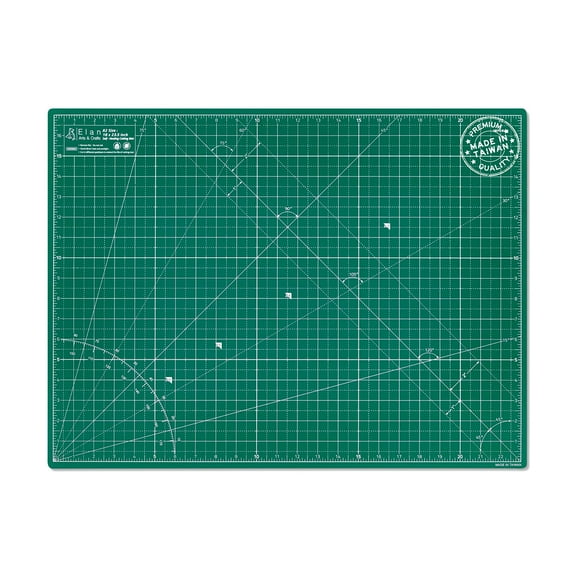 Elan Cutting Mat A2 Green, 5-Ply Craft Board, Self Healing 24x18, Imperial Sewing, Quilting, Hobby Mat for Sewing and Quilting Supplies