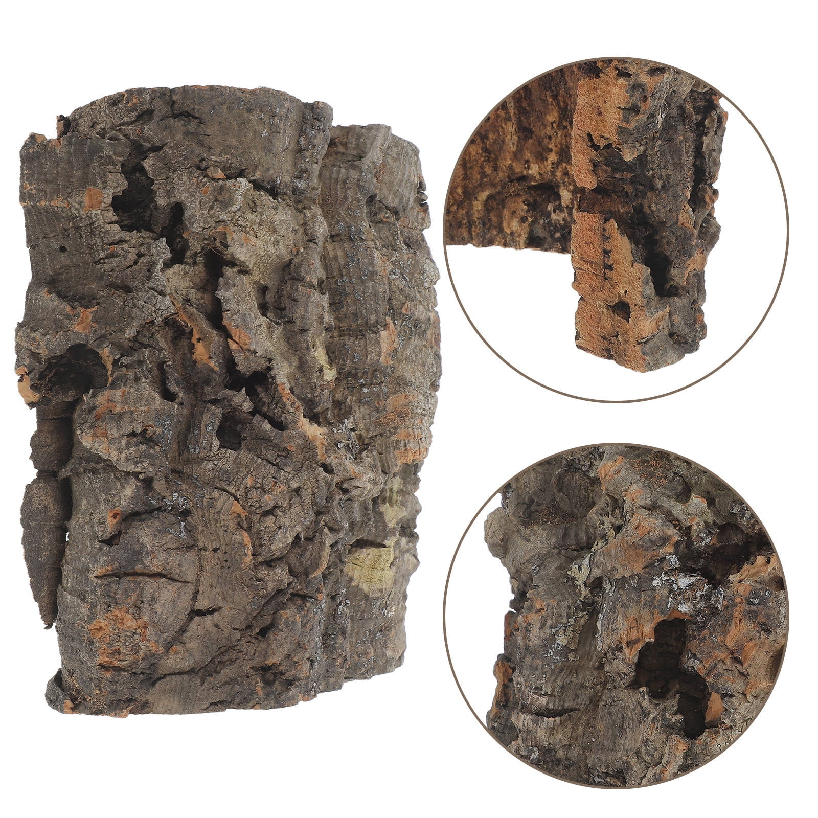 MOKKHNB Reptile Terrarium Tree Bark Hideout with Natural Porous Wood Texture for Climbing, Shedding, and Habitat Enrichment