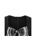 thumbnail image 3 of Seyurigaoka Women's Juniors Plus Sized Long Sleeve Square Neck Plaid Patchwork Zipper A-Line Dress, 3 of 7