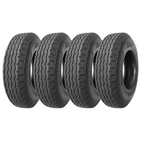 Set of 4 New Heavy Duty Highway Trailer Tires 8-14.5 14PR Load Range G-