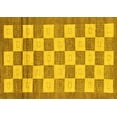 thumbnail image 1 of Ahgly Company Machine Washable Indoor Rectangle Checkered Yellow Modern Area Rugs, 2' x 3', 1 of 4