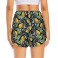 thumbnail image 4 of Xecao's Citrus Fruits Elegant Lemons for a double-layer running short for women, perfect for gym, tennis, and more, featuring a convenient pocket., 4 of 9