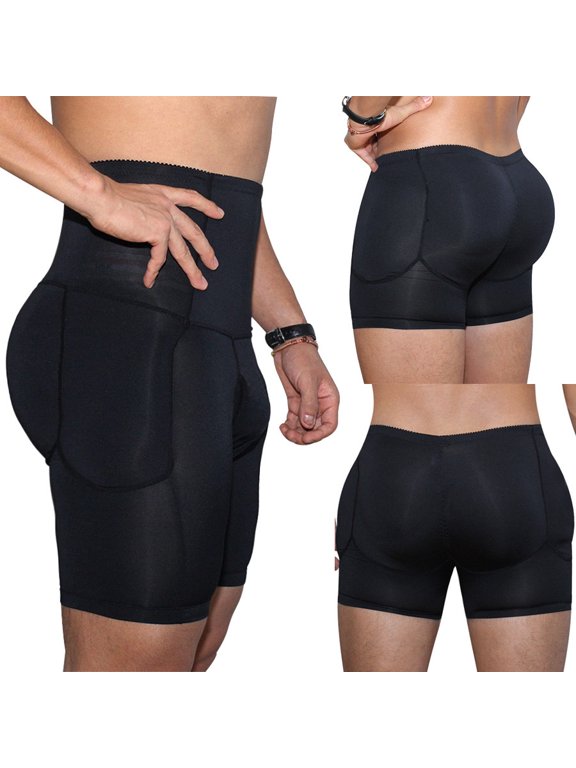 Fullness Men Boxer Padded Butt Booster Enhancer Flat Stomach Shapewear Underwear