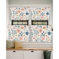 thumbnail image 2 of Watercolor Flowers Short Blackout Curtains 36 Inch Long Orange Flowers Green Leaves Farmhouse Rod Pocket Kitchen Curtains, 2 Panels Thermal Insulated Room Darkening Drapes for Bedroom, 42"W x 36"L, 2 of 5