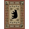 thumbnail image 1 of Tapis Rustique de Chalet Ours Orignal Rouge 5x7, 5`3x7`3, 1 of 5