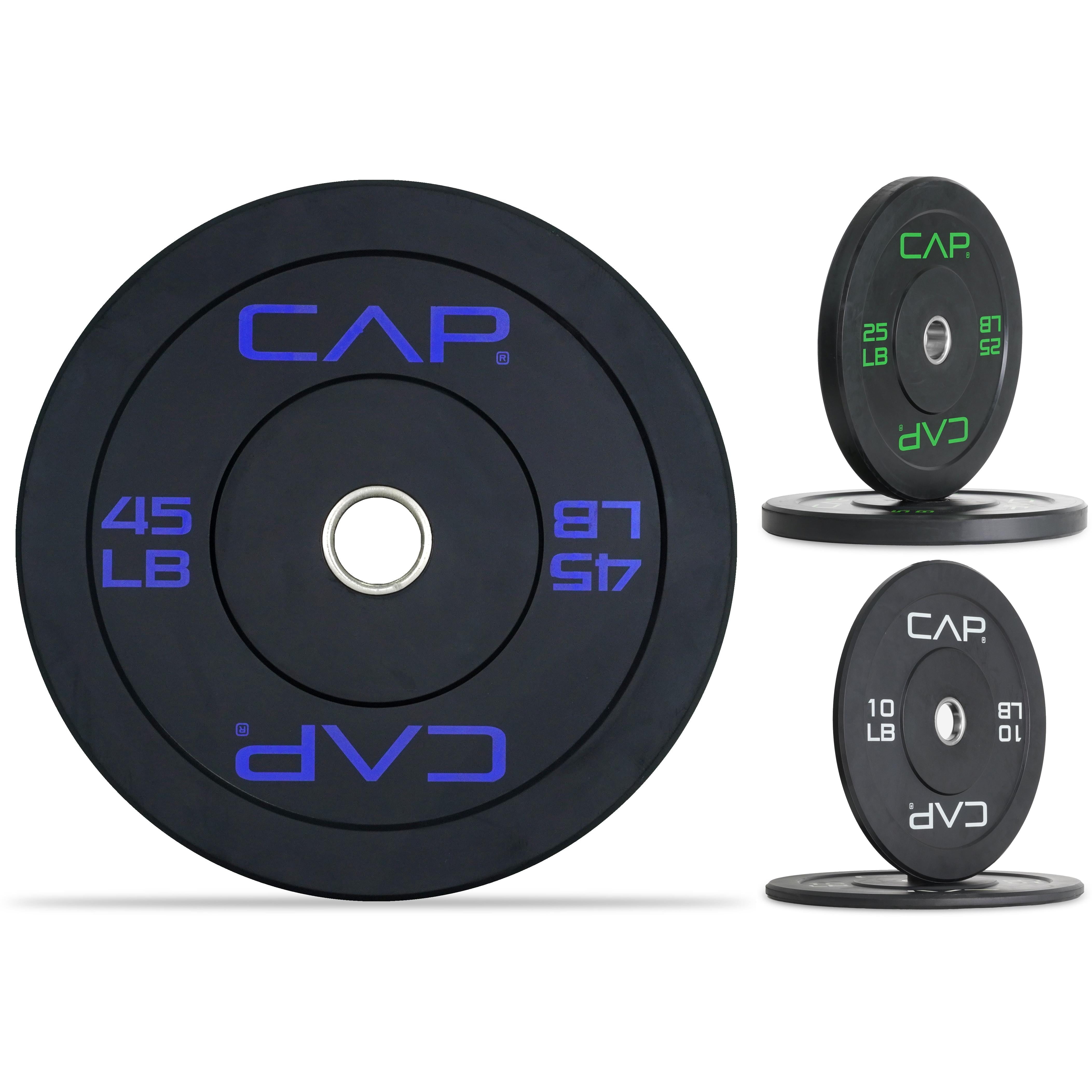 CAP 160lb Olympic Bumper Plate Weight Bundle, (2 x 10lb, 2 x 25lb and 2 x 45lb Plates)