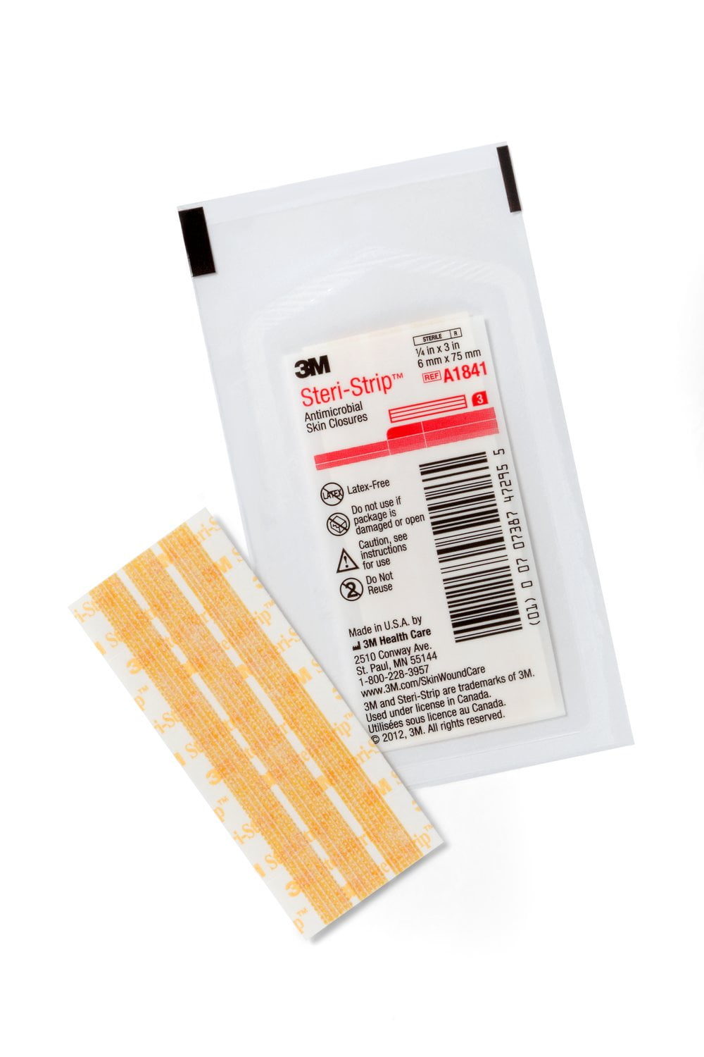 SteriStrip Antimicrobial Skin Closure Strip 1/2 X 4 Inch Nonwoven