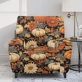 thumbnail image 2 of Jiueut Pumpkin Daisy Grape Print Recliner Chair Cover, Thanksgiving Decor Wear Resistant Recliner Slipcover 4 Pieces Jacquard Sofa Cover for Autumn Fall, 2 of 7
