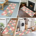 thumbnail image 5 of Japanese Style 2'x6' Runner Rugs for Hallway Kitchen Bedside Non Slip Washable, Colorful Patchwork Flowers Leaves Plaid Entryway Rug Runners with Rubber Backing, Long Carpet Runner for Laundry Room, 5 of 8
