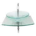 thumbnail image 5 of Halo Glass Wall Mount Vessel Bathroom Sink Round Modern 23 1/2" w/Counter, Faucet, Drain and Tempered Glass Vessel Sink Renovators Supply, 5 of 8