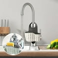 thumbnail image 5 of Gnmfd Double Layer Kitchen Sink Draining Basket Sponge Holder Hanging Rack with Snap Closure for Dish Soap Brushes Kitchen Countertop Organizers and Storage Essentials, 5 of 9