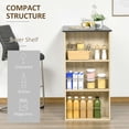 thumbnail image 3 of Natural Wood Bar Table with 3 Shelves – Counter Height Dining Table for Kitchen, Living Room, or Bar Area – 44” Wide, Modern Design, 3 of 7