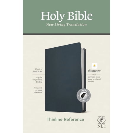 NLT Thinline Reference Bible, Filament-Enabled Edition (Genuine Leather, Navy Blue, Indexed, Red Letter) (Hardcover)