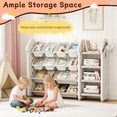 thumbnail image 3 of ICEELF Kids Toy Storage Organizer with 12 Removable Bins, 4-Tier Bookshelf, Toy Storage Cabinet for Playroom, Bedroom, Nursery, Beige, 3 of 8