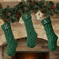 thumbnail image 6 of Christmas Stockings with Initials 19.7 Inches Large Knit Embroidered Letter Christmas Xmas Stocking Gifts for Family Fireplace Party Decoration, 6 of 9