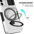 thumbnail image 2 of Allytech Magnetic Case for iPhone 11 with Lens Slide Cover, [Non-Slip] [Military Grade Protection] Slim Shockproof Ring Stand Case Support Wireless Charging, White, 2 of 10