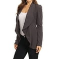 thumbnail image 5 of Moa Collection Women's Casual Solid Long Sleeve Loose Fit Open Blazer Jacket, 5 of 7